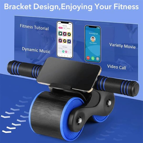 2in1 Push-up Flat Support Automatic Rebound Abdominal Wheel Abs Workout Bodybuilding Rebounder Muscle Trainer Fitness Equipment