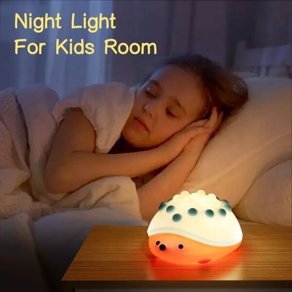 Night Light for Kids Room, Pop It Ball Fidget Toys Cute Hedgehog Animal Night Lamp, Silicone Rechargeable Colors Change Night Light, Birthday Gifts for Children Teens Boys Girls