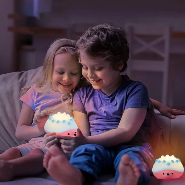 Night Light for Kids Room, Pop It Ball Fidget Toys Cute Hedgehog Animal Night Lamp, Silicone Rechargeable Colors Change Night Light, Birthday Gifts for Children Teens Boys Girls