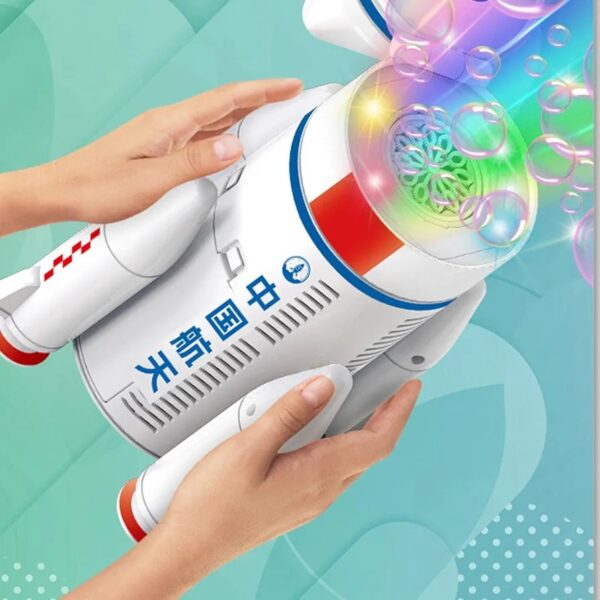 Kids Bubble Maker Toys - Space Rocket Bubble Maker | Bubbles with Lights Fun Summer Indoor Outdoor Party Toys Gift for Kids