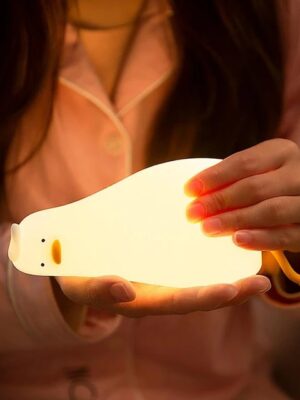 LED Cute Duck, USB Rechargeable Night Lamp Touch Sensor, Silicone Dimmable Mood Light for Bedroom Decor Birthday Gift