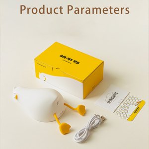 LED Cute Duck, USB Rechargeable Night Lamp Touch Sensor, Silicone Dimmable Mood Light for Bedroom Decor Birthday Gift
