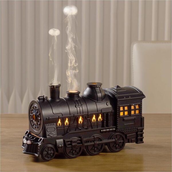 300ml Train Essential Oil Diffuser – Ultrasonic Cool Mist Aromatherapy Diffuser for Large Rooms with Auto Shut-Off and 2 Light Modes – Perfect for Home, Office, or as a Unique Gift