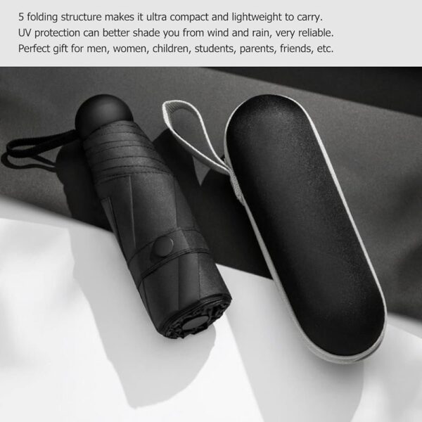 Mini Capsule Small Umbrella, Compact Travel Folding Umbrella with Case, Portable And Windproof
