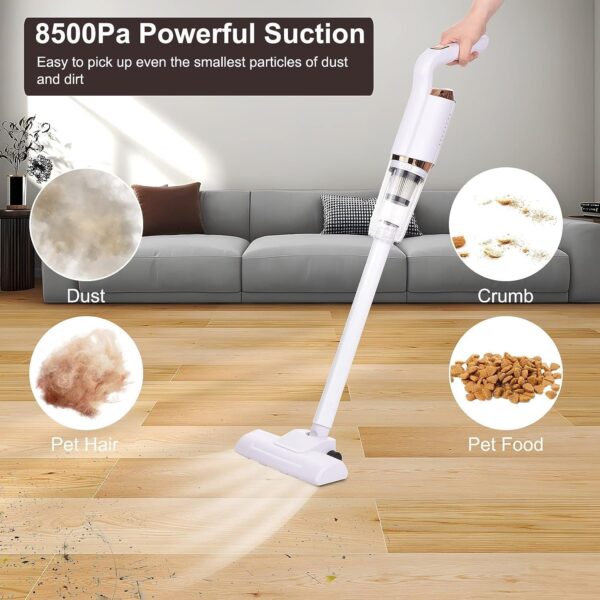 Multifunction Lightweight Handheld Stick Cleaner, Cordless 8500Pa 150W Rechargeable Vacuum Cleaner for Hard Floor, Carpet, Pet Hair, Home, Office, Car Cleaning