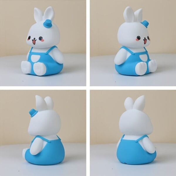 Cute Bunny Night Light for Kids Room, Color Changing Tap Control 7 Colours USB Rechargeable Silicone LED Night Light for Baby Girls Boys Gift