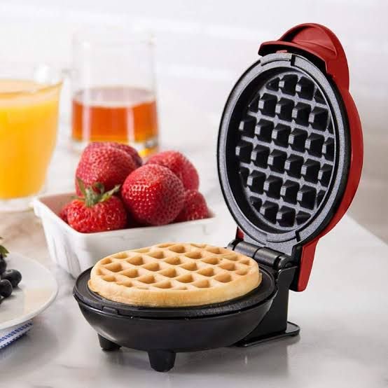 Mini Waffle Maker 4 Inch- 350 Watts: Stainless Steel Non-Stick Electric Iron Machine for Individual Belgian Waffles, Pan Cakes