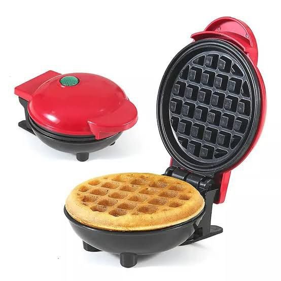 Mini Waffle Maker 4 Inch- 350 Watts: Stainless Steel Non-Stick Electric Iron Machine for Individual Belgian Waffles, Pan Cakes