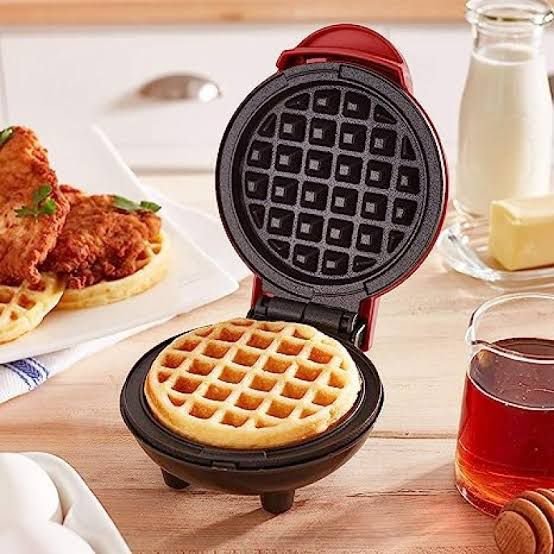 Mini Waffle Maker 4 Inch- 350 Watts: Stainless Steel Non-Stick Electric Iron Machine for Individual Belgian Waffles, Pan Cakes