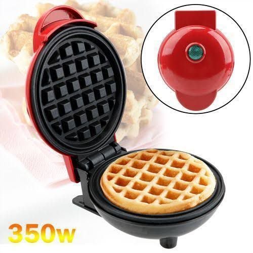Mini Waffle Maker 4 Inch- 350 Watts: Stainless Steel Non-Stick Electric Iron Machine for Individual Belgian Waffles, Pan Cakes