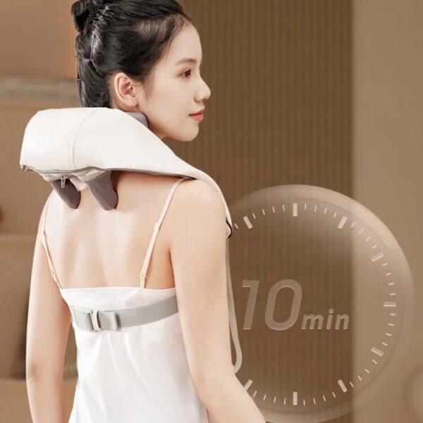 Neck Massager with Heat Intelligent Wireless Portable Neck Shoulder Massager, 2 Modes 2 Levels Deep Tissue Massager for Back Legs Muscles Pain Relief