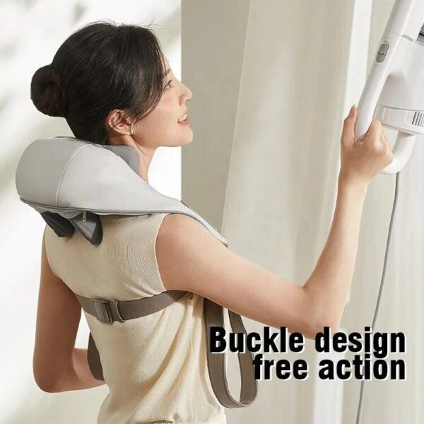 Neck Massager with Heat Intelligent Wireless Portable Neck Shoulder Massager, 2 Modes 2 Levels Deep Tissue Massager for Back Legs Muscles Pain Relief