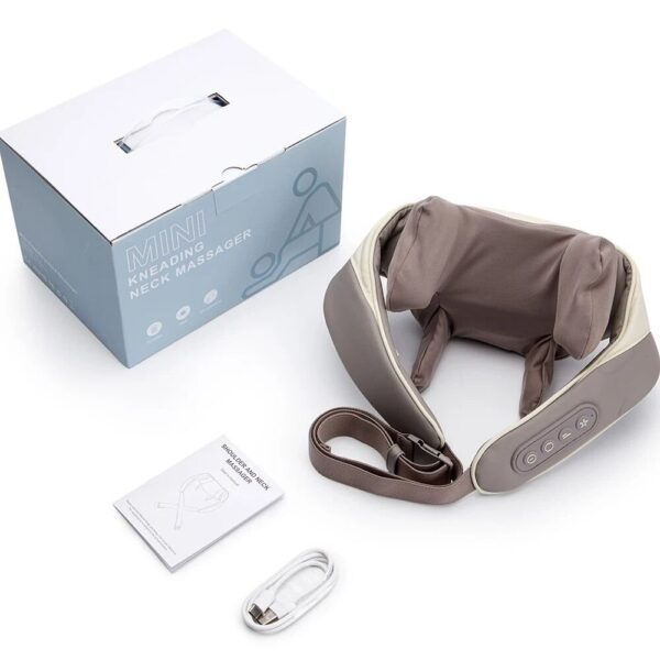 Neck Massager with Heat Intelligent Wireless Portable Neck Shoulder Massager, 2 Modes 2 Levels Deep Tissue Massager for Back Legs Muscles Pain Relief