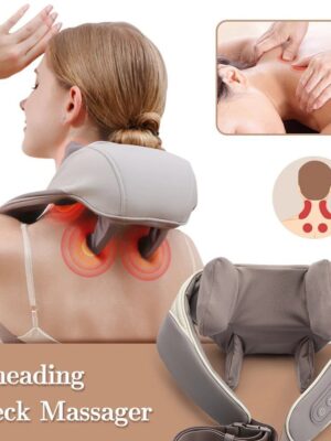 Neck Massager with Heat Intelligent Wireless Portable Neck Shoulder Massager, 2 Modes 2 Levels Deep Tissue Massager for Back Legs Muscles Pain Relief