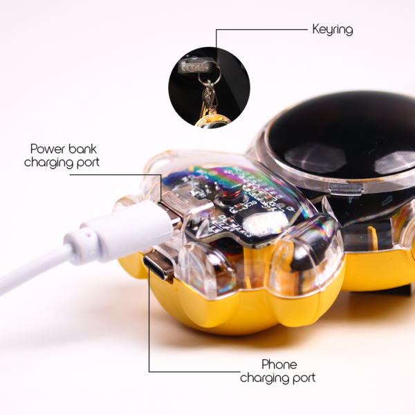 1500mAh Mini Astronaut Keychain Power Bank Digital Display Spaceman Emergency Ultralight Waterproof for Camping Travel