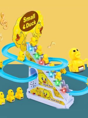 Musical Duck Track Slide and Climb Stairs Toys with 3 Duck - Multicolor