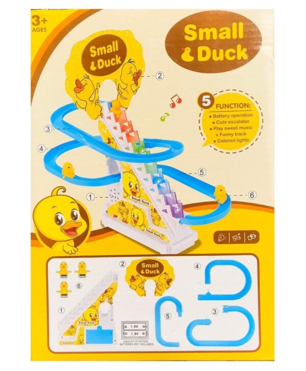 Musical Duck Track Slide and Climb Stairs Toys with 3 Duck - Multicolor
