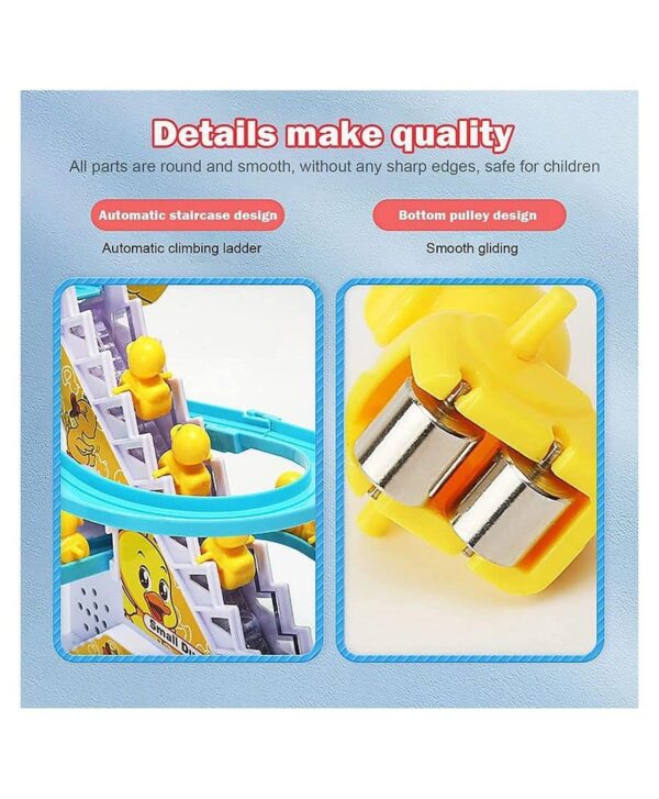 Musical Duck Track Slide and Climb Stairs Toys with 3 Duck - Multicolor