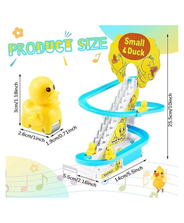 Musical Duck Track Slide and Climb Stairs Toys with 3 Duck - Multicolor
