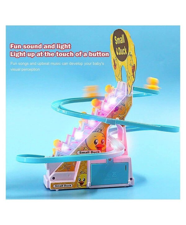 Musical Duck Track Slide and Climb Stairs Toys with 3 Duck - Multicolor